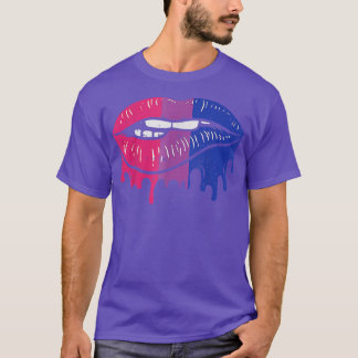 T-shirt Lip Bite Retro Drift Art LGBT Biseual Colors Gay F