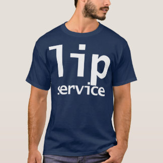 T-shirt Lip Service Typographie minimale Texte blanc