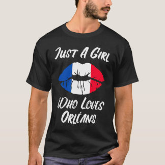 T-shirt Lips and Mouth Love French Flag Orleans