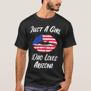 T-shirt Lips Mouth Love American Flag Arizona