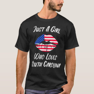 T-shirt Lips Mouth Love American Flag Caroline du Sud