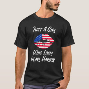 T-shirt Lips Mouth Love American Flag Pearl Harbour