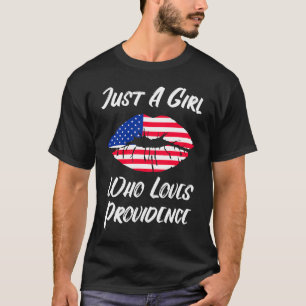 T-shirt Lips Mouth Love American Flag Providence