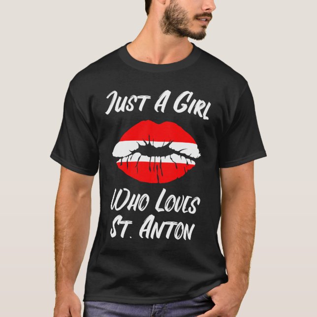 T-shirt Lips Mouth Love Austria Flag St Anton (Devant)