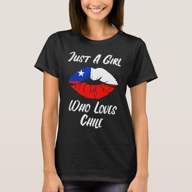 T-shirt Lips Mouth Love Chillean Flag Chile (Devant)