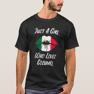 T-shirt Lips Mouth Love Mexican Flag Cozumel