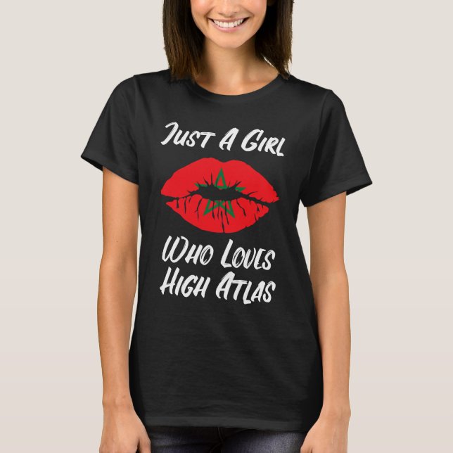 T-shirt Lips Mouth Love Moroccan Flag High Atlas (Devant)