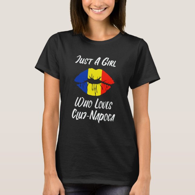 T-shirt Lips Mouth Love Romanian Flag Cluj Napoca (Devant)