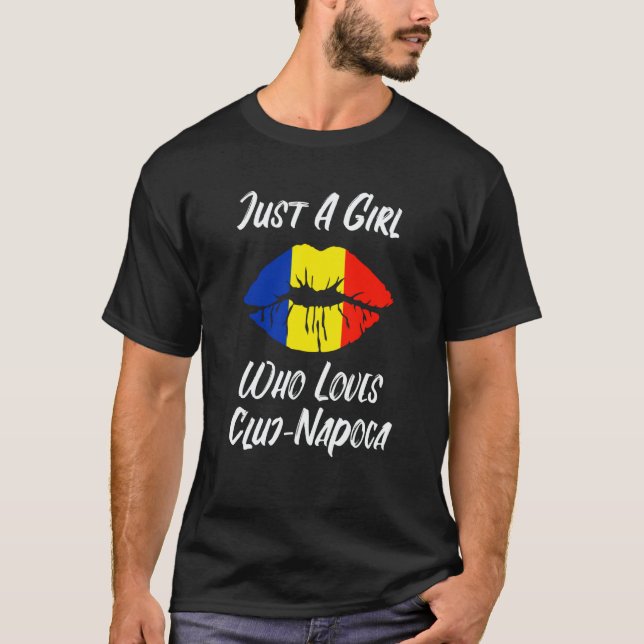 T-shirt Lips Mouth Love Romanian Flag Cluj Napoca (Devant)