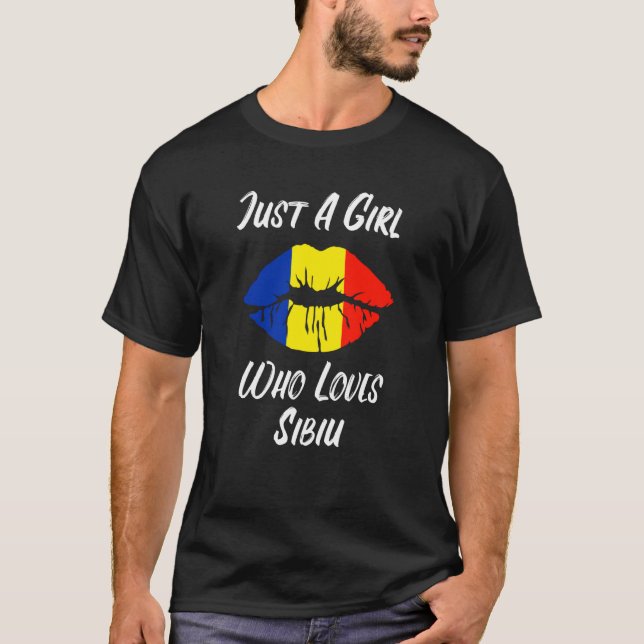 T-shirt Lips Mouth Love Romanian Flag Sibiu (Devant)