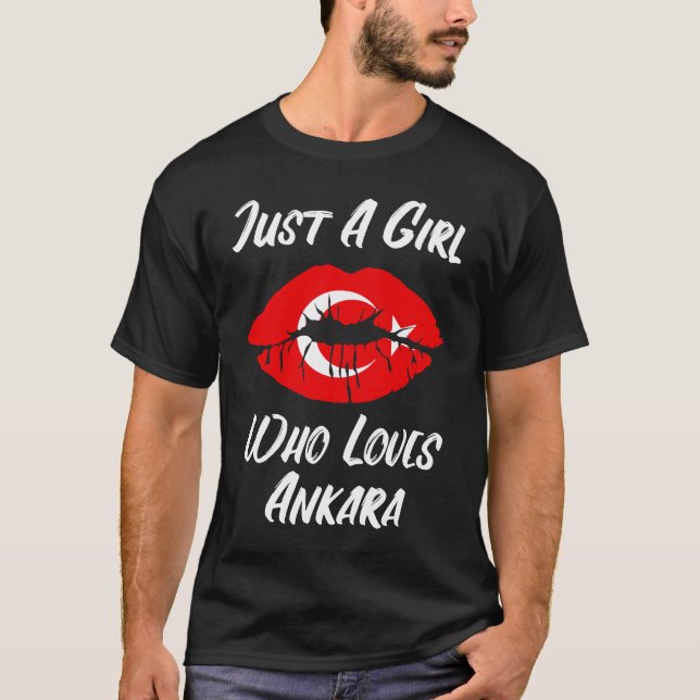 T-shirt Lips Mouth Love Turkish Flag Ankara (Devant)