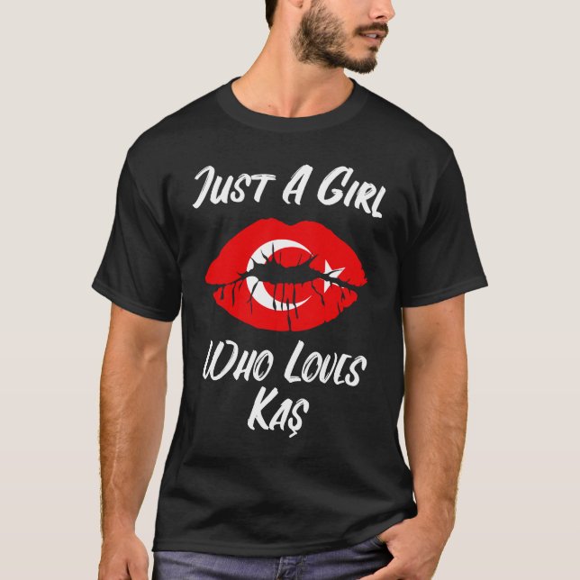 T-shirt Lips Mouth Love Turkish Flag Kas (Devant)