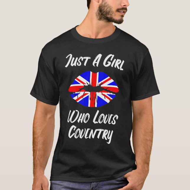 T-shirt Lips Mouth Love Union Jack Flag Coventry (Devant)