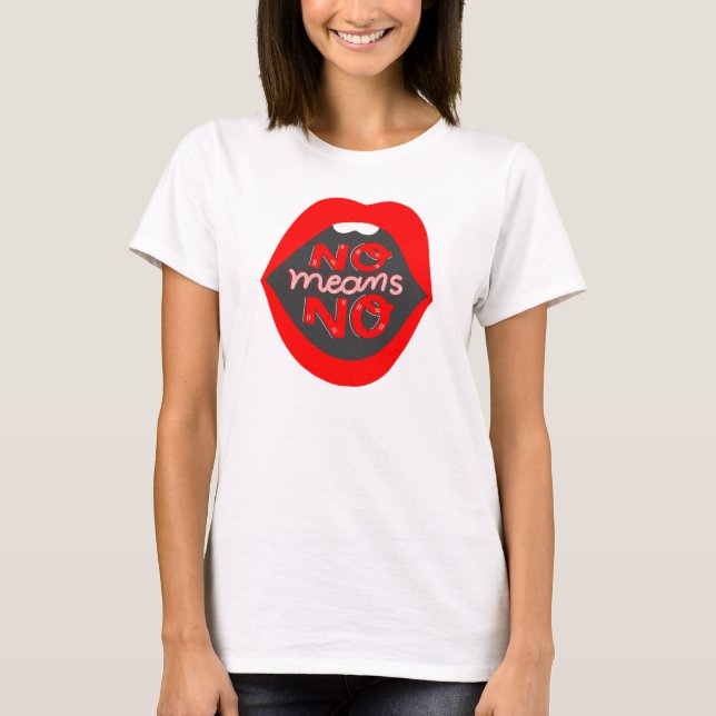 T-shirt lips pop art pas moyen pas de consentement sensibi (Devant)