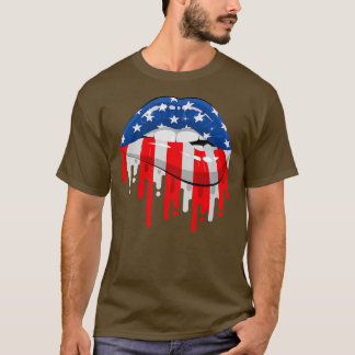 T-shirt Lips Sexy US Flag Funny 4th Of July Patriotic