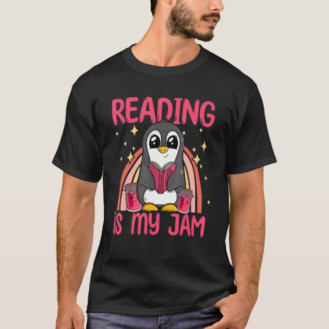 T-shirt Lire Est Mon Jam J'Aime Lire Livre Drôle Pengu (Devant)