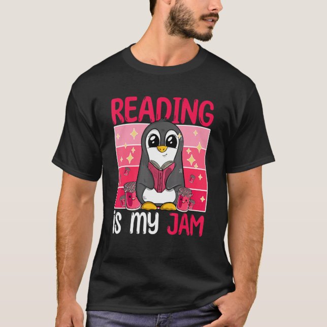 T-shirt Lire Est Mon Jam J'Aime Lire Livre Drôle Pengui (Devant)