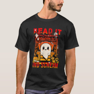 T-shirt Lire et crier Ghost Funny Haunted Livre Nook A