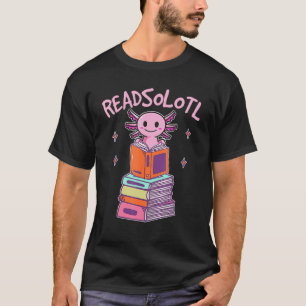 T-shirt Lire Funny Fish Books Lizard Readsolotl Lire Bo
