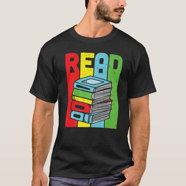 T-shirt Lire la lecture du livre coloré (Devant)