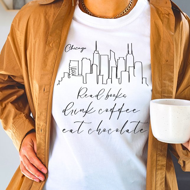T-shirt Lire le livre boire café manger chocolat Chicago (Créateur téléchargé)
