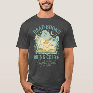 T-SHIRT LIRE LIVRES BOIRE CAFÉ
