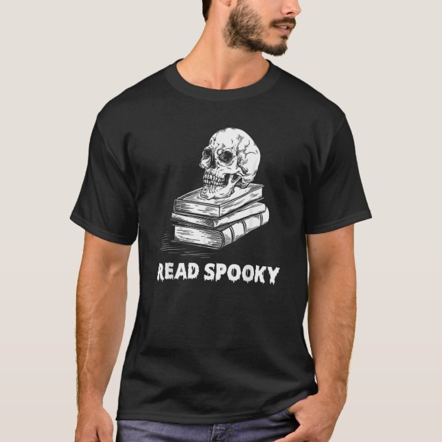 T-shirt Lire Livres Éffrayants Lecteur de livres Halloween (Devant)