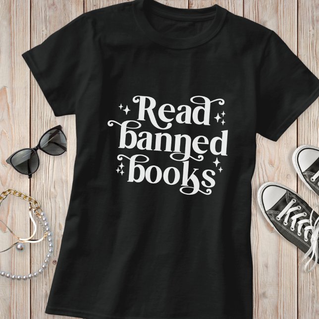 T-shirt Lire Livres Interdits Loisirs de lecture Typograph (Créateur téléchargé)