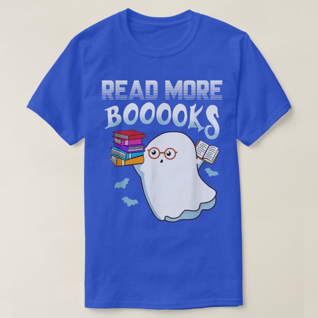 T-shirt Lire Plus Boooooooks Jote Ghost Lire Plus Booooooo (Design devant)