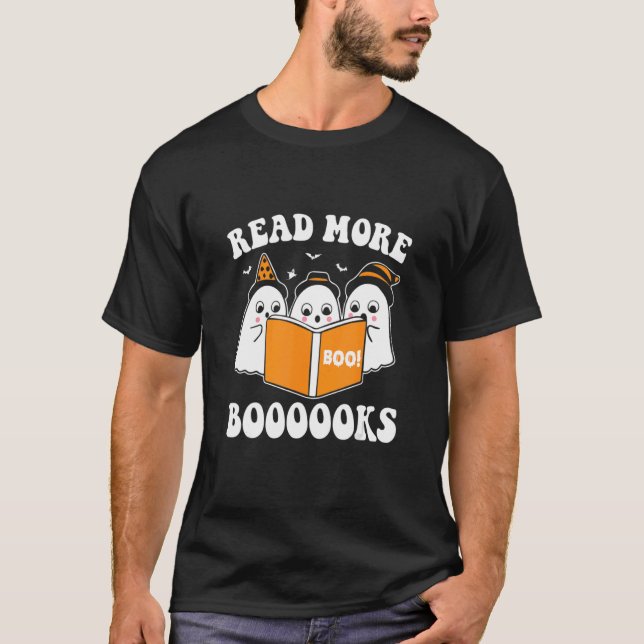 T-shirt Lire Plus Boooooooks Jote Ghost Lire Plus Booooooo (Devant)