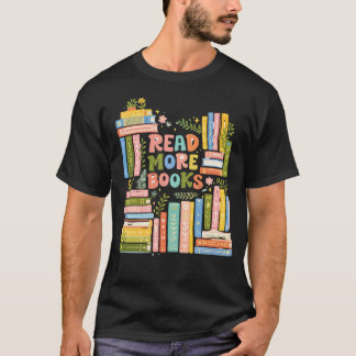 T-shirt Lire plus de livres | Conception de lecteur aquare
