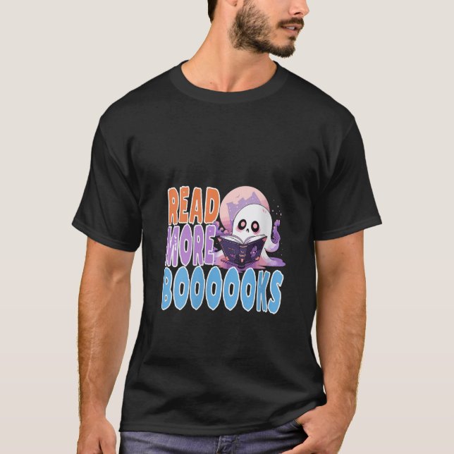 T-shirt Lire plus Livre Halloween Funny Enseignant Ghost V (Devant)