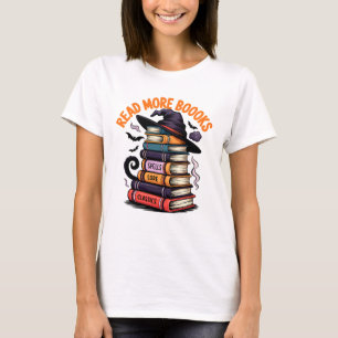T-shirt Lire plus Livres Drôle Sorcière Casquette Éffrayan