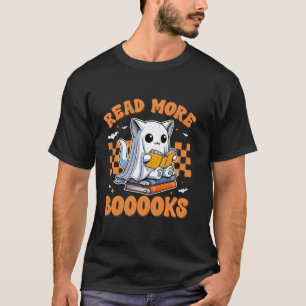 T-shirt Lire plus Livres Drôle Super Halloween Cat Ghost