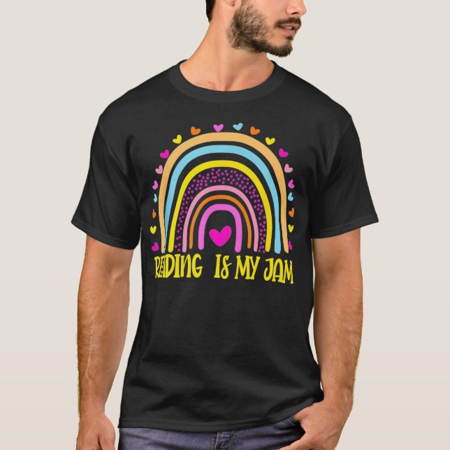 T-shirt Lire professeur arc-en-ciel Lire est ma confiture  (Devant)