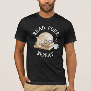 T-shirt Lire. Purr. Recommencer.
