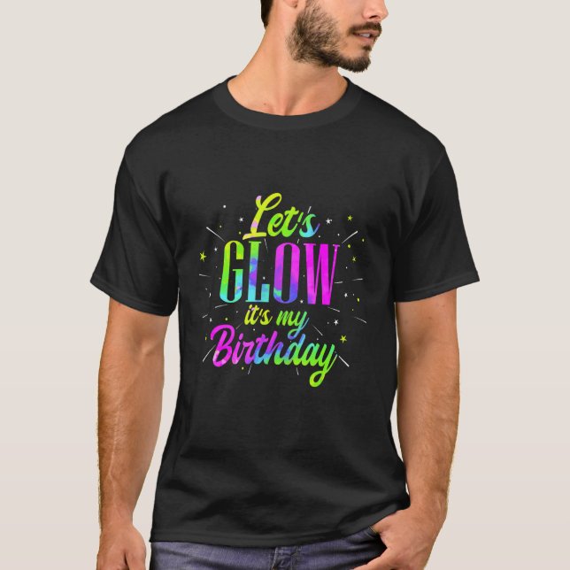 T-shirt Lire Son Anniversaire Rétro Neon Fluorescent P (Devant)