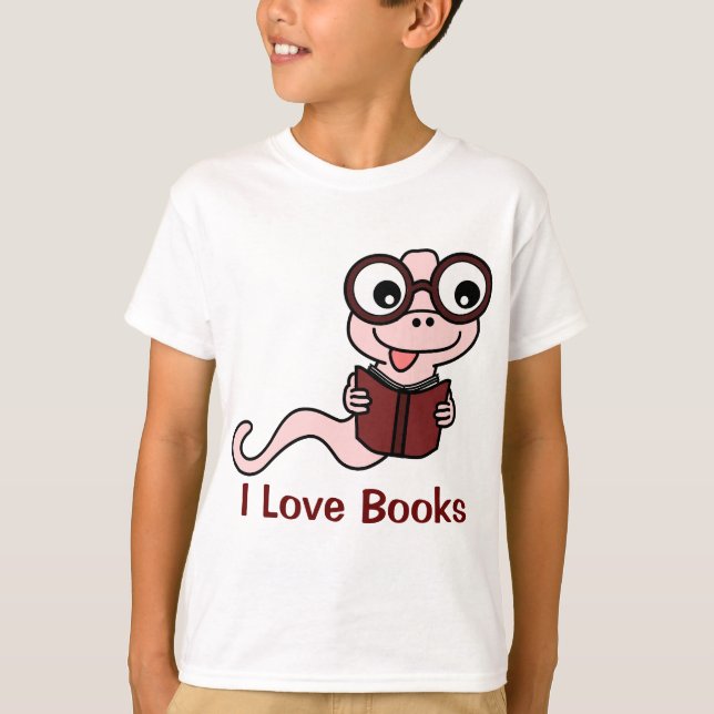 T-shirt Lire un mois du livre : J'aime les livres (Devant)