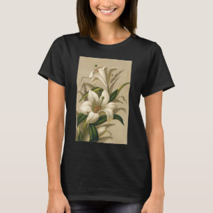 T-shirt Lis de Pâques vintage, fleurs victoriennes en fleu