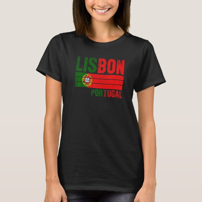 T-shirt Lisbonne Portugal Drapeau Portugais Hommes Femmes  (Devant)