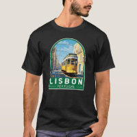 Lisbonne Portugal Jaune Tramway Voyage Art Vintage