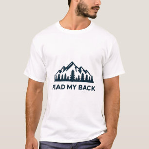 T-shirt Lisez mon dos - Conception minimaliste des montagn