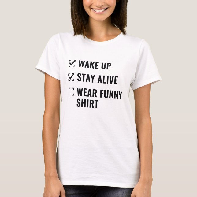T-shirt Liste de contrôle amusant (Devant)