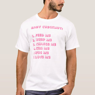 T-SHIRT LISTE DE CONTRÔLE DE BÉBÉ