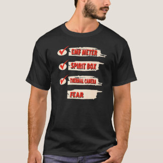 T-shirt Liste de contrôle du chasseur de fantômes EMF Mete