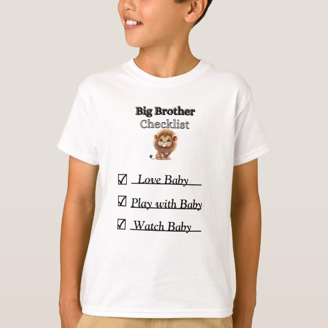 T-shirt Liste de contrôle du lion Big Brother (Devant)