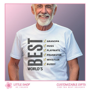 T-shirt Liste de contrôle du meilleur grand-père du monde
