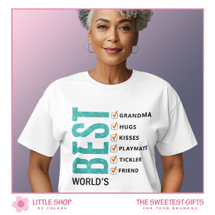 T-shirt Liste de contrôle : Meilleure grand-mère du monde
