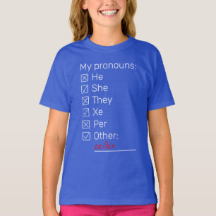 T-shirt Liste de contrôle néopronoms