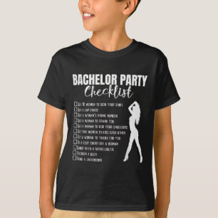 T-shirt Liste de contrôle pour l'enterrement de vie de gar